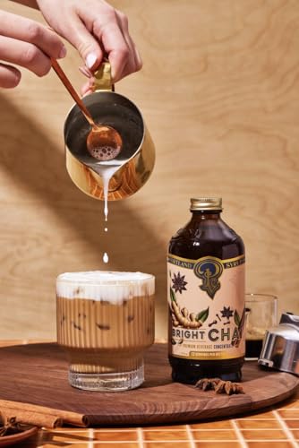 Image of Portland Syrups Bright Chai Syrup - For Coffee, Cocktails, Mocktails & Sodas - Premium Concentrate - Orange Pekoe Tea, Ginger, Cinnamon & Cardamom - Rich Chai Flavor - 12 oz, 24 Servings (Pack of 2)