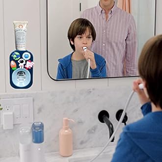 Automatic Kid Toothpaste Dispenser for Shower,Toothpaste Squeezer for Kids & Family, is Wall Mounted Bathroom Decor by Mr. Thumbs (1pc,Astronaut #2)