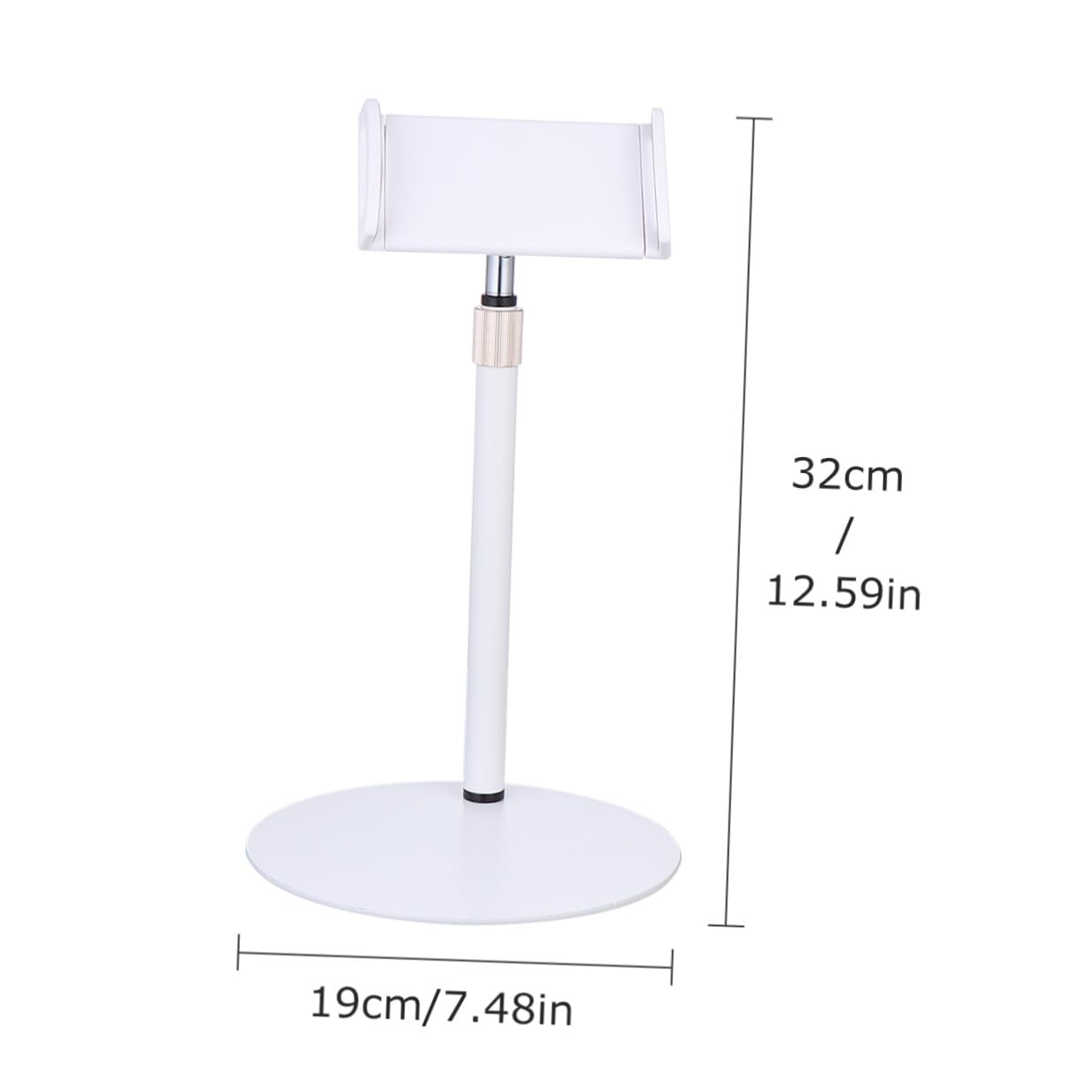 Supporto Abs Tavolo per Telescopico e Tablet da Regolabile in Metallo | Bianco, Installazione Facile, Resistente All'usura, per Telefoni e Tablet