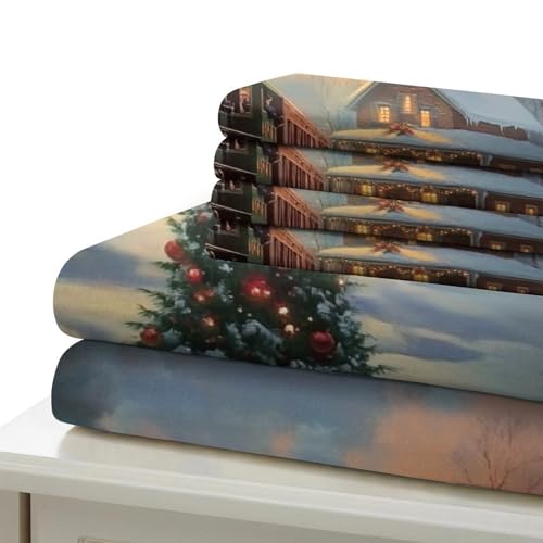Parure de lit Noël Train King 220x240 en microfibre douce avec 2 taies - 7