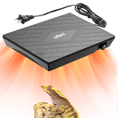 Oiibo Reptile Heating Panel Temperature Adjustable Reptile Heat Panel for Terrariums Energy Efficient & Non-Light Heater for Reptiles Snakes Crested Gecko Turtles Leoparaand Amphibians