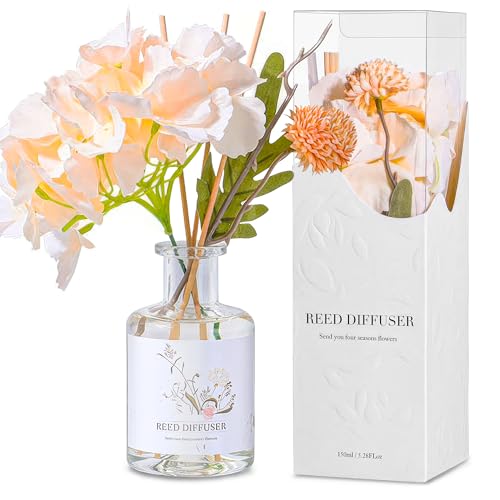 XEPTLE Gardenia - Ambientador para habitación, difusor de varillas aromáticas con varillas de flores falsas naturales, decoración del hogar, colección de hotel, aceites aromáticos, 5.5 onzas líquidas
