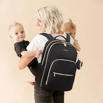 Diaper Bag Backpack, LOVEVOOK Quilted Baby Bag with Changing Pad & Pacifier Holder,Travel Diaper Bags with USB Charging Port