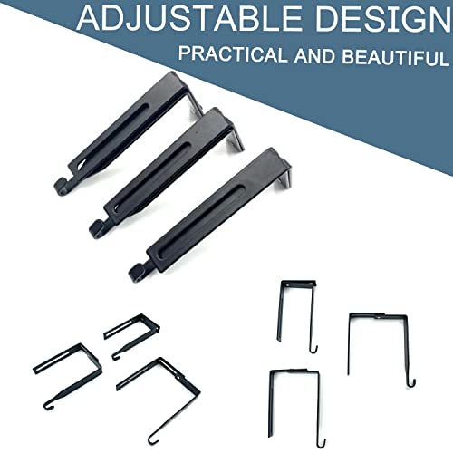 Jctinutl Adjustable Cubicle Universal Partition Hanger Set Metal Black Cubicle Hooks Door Mirror Hangers, Adjusted To Fit Panels With 1 3/8 Inch To 3 1/2 Inch Thickness For Office Whiteboard (8 Pack) #TOP5