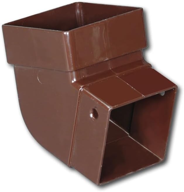 Amerimax Home Products Gutter Elbow, Contemporary, Square, Vinyl, Brown, 2-in. -T1525