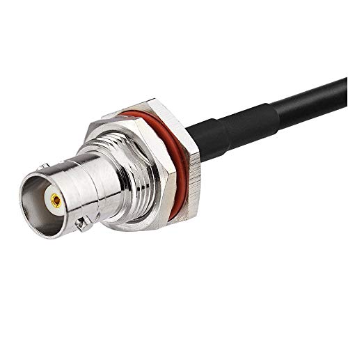 Adaptador BNC hembra a macho ángulo recto cable RG58 50cm miniatura 6