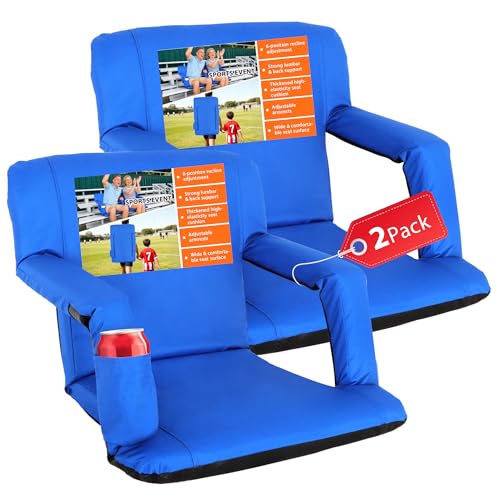 Wide Stadium Seat with Back Support (2 Pack)