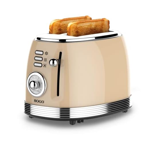 Sogo Retro Vintage acero INOX y esmalte (Beige, Tostadora 850W)