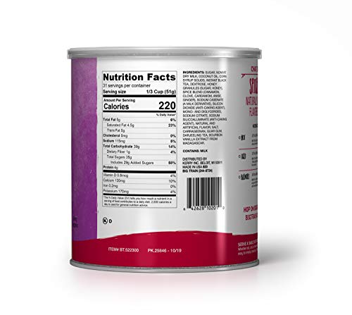 Big Train Spiced Powdered Instant Chai Tea Latte Mix, Spiced Black Tea with Milk, 56 Ounce