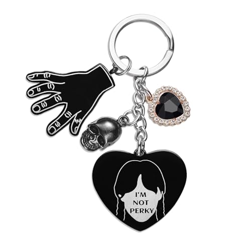 Melix Home Wednesday Keychain Gifts for BFF Daughter Teen Girls Wedesday Heart Keychains Birthday Gift