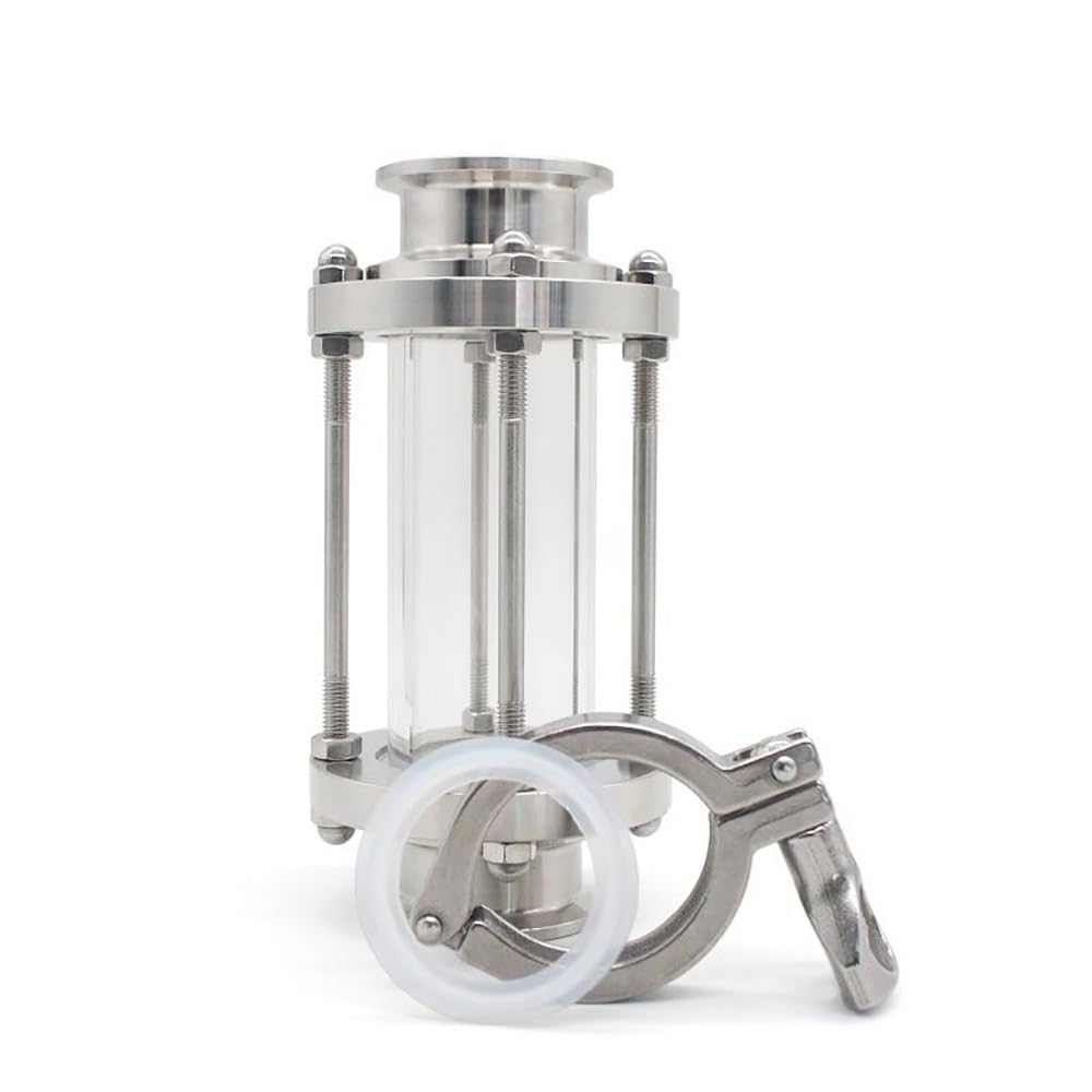 2" 3" 4" 4,5" szklana rurka do obserwacji przepływu z zaciskiem ze stali nierdzewnej - stal nierdzewna 304 i szkło borowe(2in with 1 Gasket)
