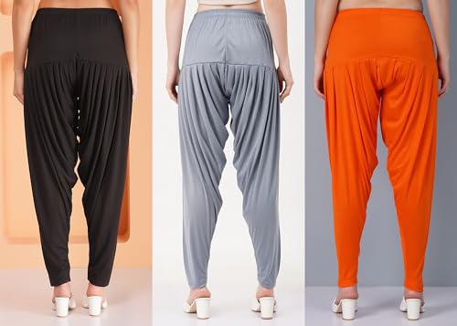 Image of Buy That Trendz Patiyala Pants for Women 3 Combo Patiyala Salwar Harem Viscose Bottoms Pants for Women