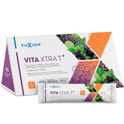 FuXion | Vita Xtra T+ | Energy Drink Powder | Energy Support | Multimineral and Multivitamin Powder Drink | Provides Physical Energy and Vitality | Powerful Antioxidants | Purple Corn Flavor | 28u