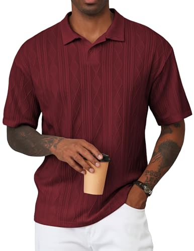 JMIERR Men's Casual Short Sleeve Polo Shirt