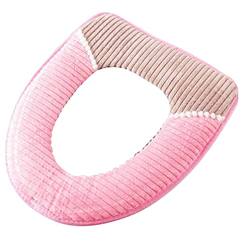 Alipis Thickened Toilet Seat Cushion Corduroy Stripe Toilet Seat Cover Perfect for Bathroom Decor Random Color