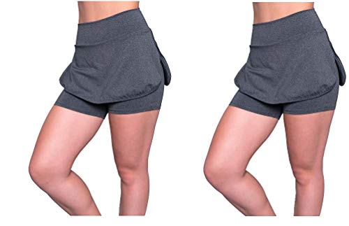 Kit 2 Short Saia Akira Fitness (Cinza/Cinza, M)