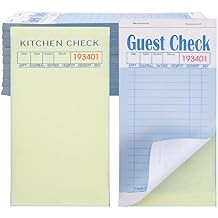 ESSENTIAL Guest Check Books 3.5" x 6.7", 500 Duplicates Server Note Pads for Restaurants, Order Books with Copy Paper 10 Books
