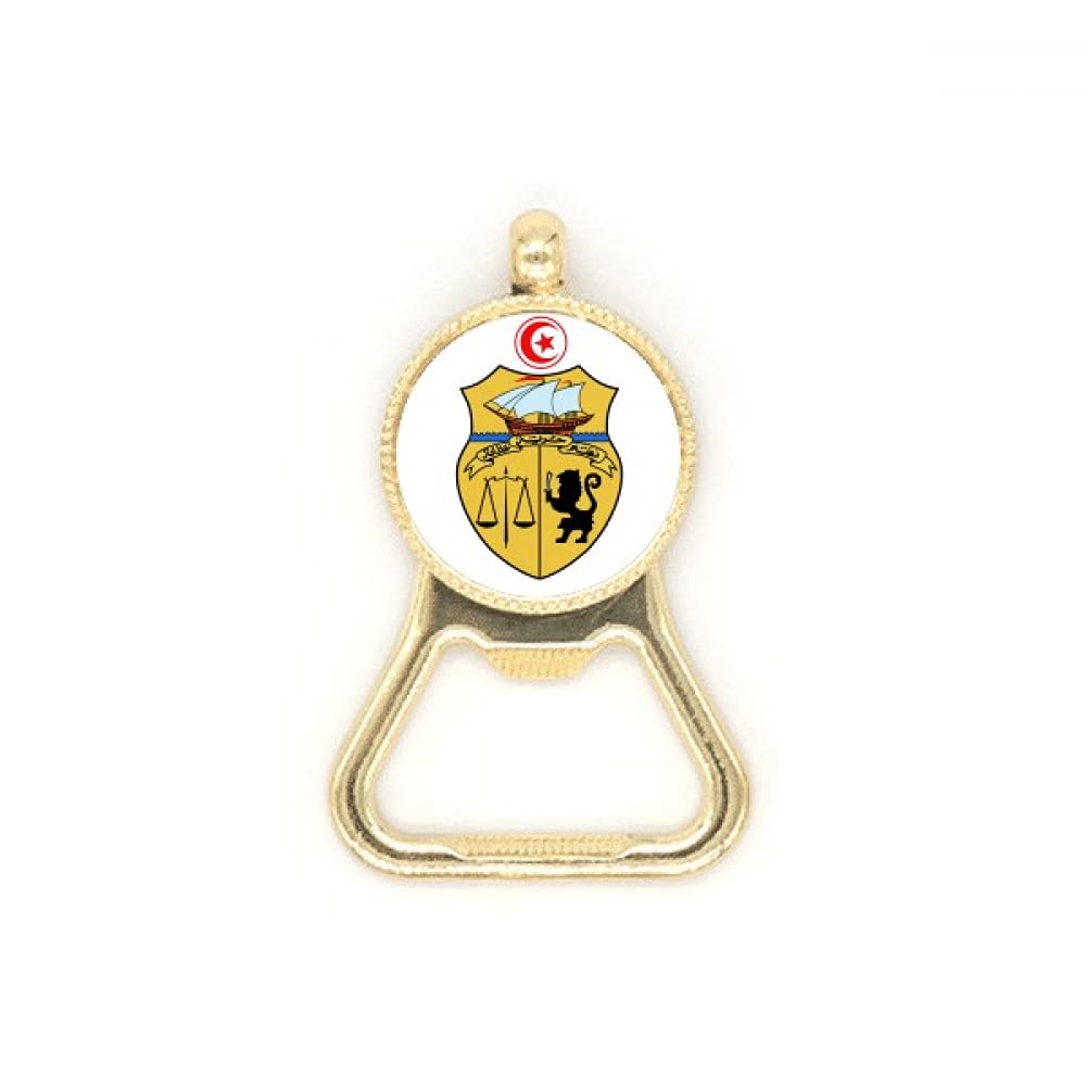 Porte-clés Tunisie acier inoxydable gravé emblème national pays Afrique