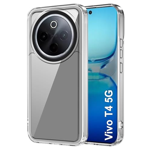 Image of amazon basics Back Case Cover for Vivo T4 5G | Compatible for Vivo T4 5G Back Cover | Case Cover with Camera Protection | (TPU + PC | Transparent)