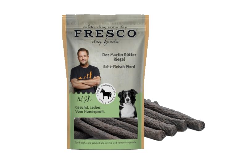 Fresco - Der Martin Rütter Riegel | aus reinem Pferdefleisch 3X 100g | Der Echt-Fleisch Monoproteinsnack | getreidefrei, gesund und natürlich