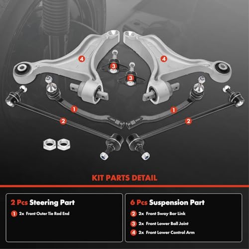 A-Premium 8Pcs Front Suspension Kit, Lower Control Arm, Lower Ball Joint by A-Premium - Used condition - Image 3
