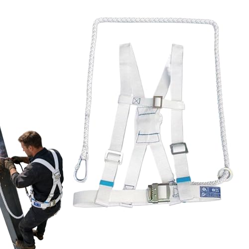 [Nuytghr] Half Body Safety Harness, Double Strap Protection Gear, Full Adjustable Work Harness with Steel D-Ring, Fall Arrest Sa