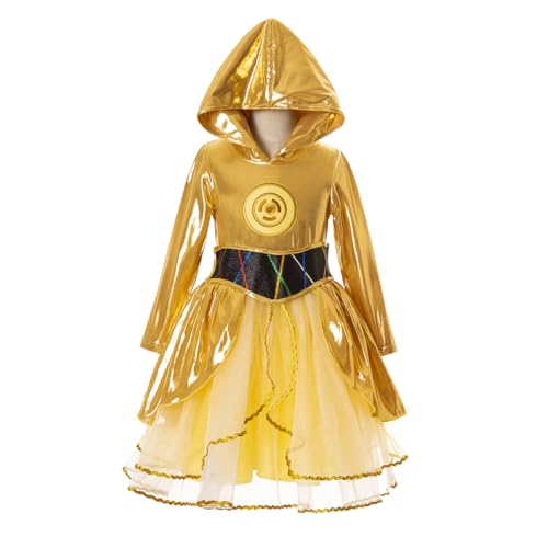 Vestido disfraz C-3PO para niñas 3T robot amarillo