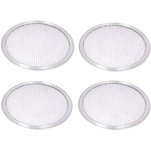 Image of Aluminium Pizza Tray Screen for Commercial Use, Baking Net, Oven Baking Tray Round Plates (12 INCH Set of 4)