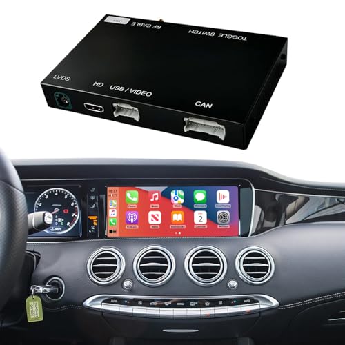 NINETOM Wireless CarPlay Retrofit Kit Decoder Compatible with Mercedes-Benz S-Class W222 (2014–2020), for NTG 5.0 System, Supports Android Auto, Mirror Link, Reverse Camera, and Original Car Functions