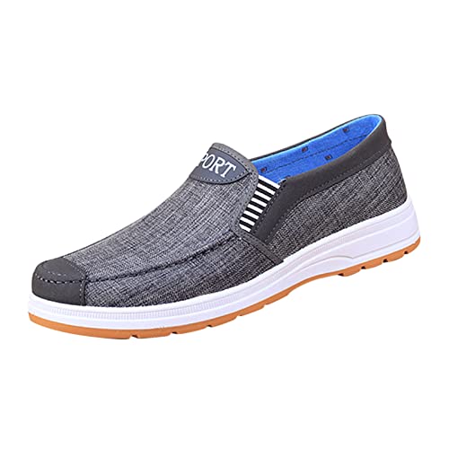 Zapatillas de deporte de moda para hombre blanco Basket Jogging Sneakers Hombres Calzado de caza Zapatillas de deporte Gimnasio Fitness Zapatos Hombres Basket sin cordones, A Grey, 42 EU