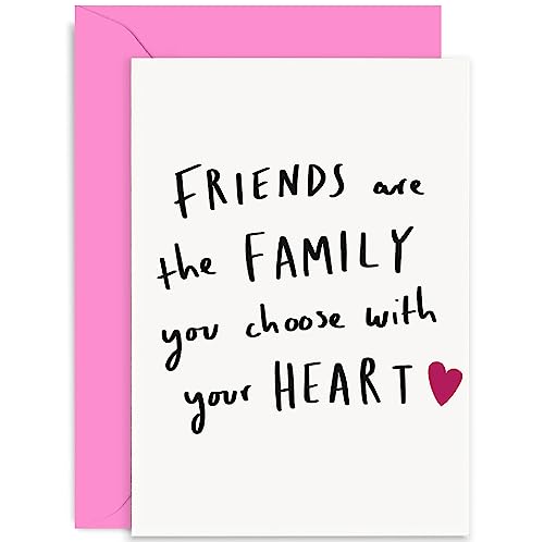 Freundschaftskarte „Friends Are Family“ – Liebevoll Illustriert, Blanko Innen Mit Umschlag