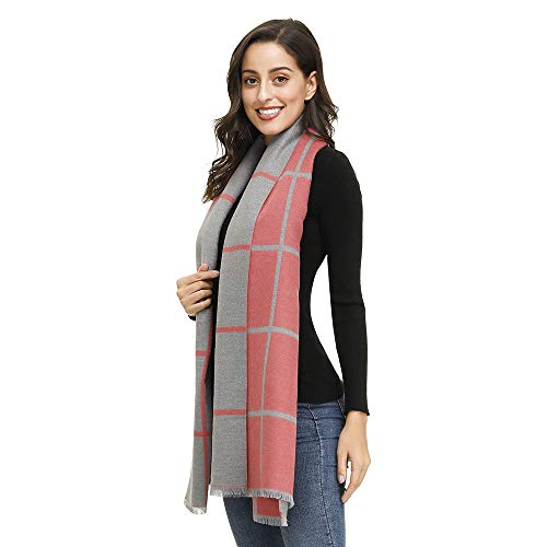 Crndzsis Womens Cashmere Feel Classic Plaid Polka Dot Pashmina Shawls Wraps Scarf(20 Colors Available)