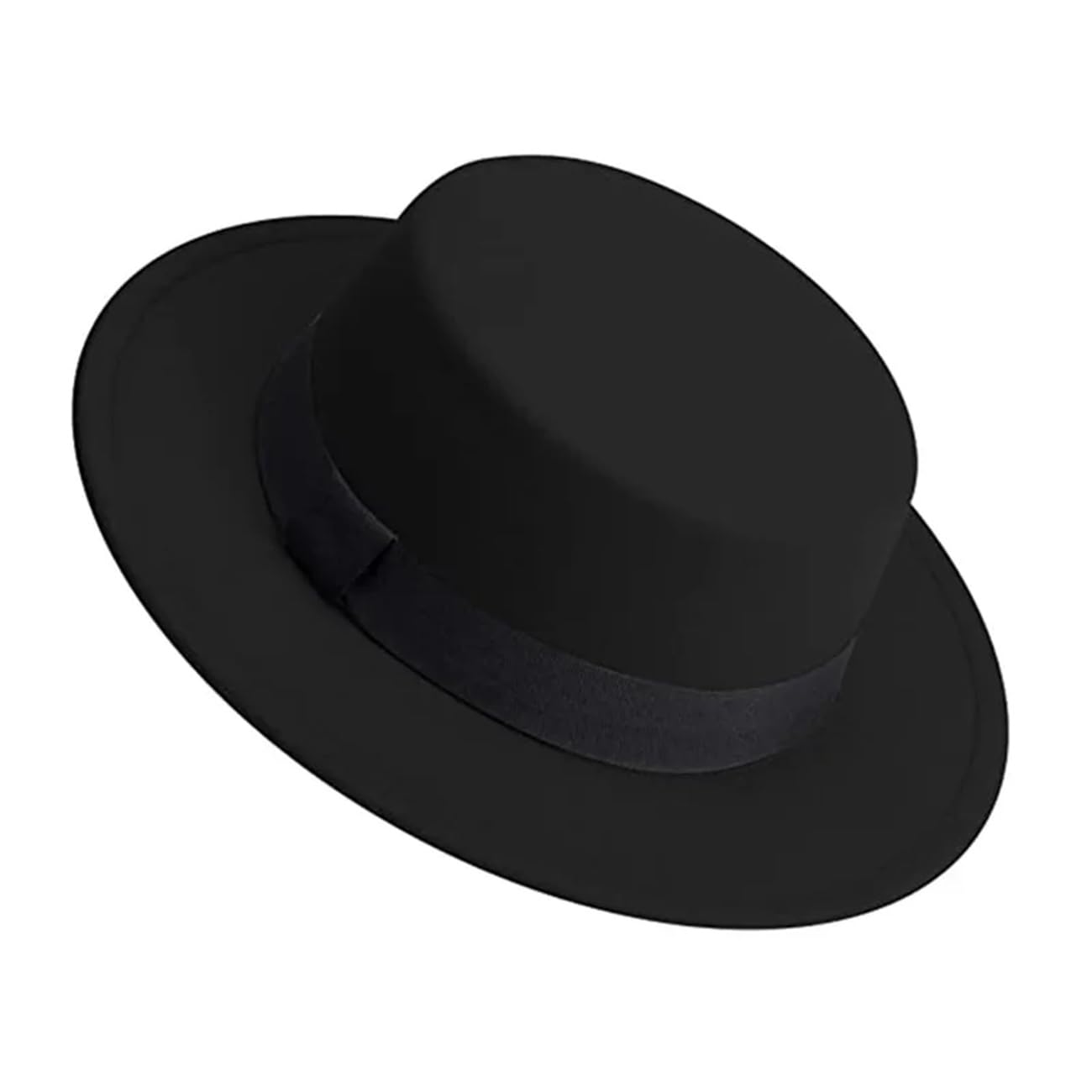 Cappello Fedora da uomo e da donna, cappello piatto in feltro, a tesa larga, in lana, stile jazz, panama