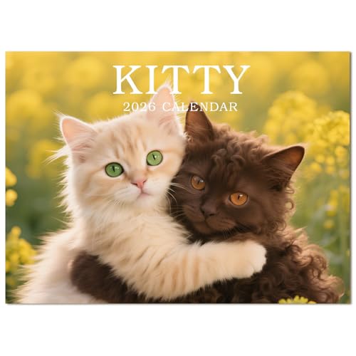 2026 Wall Calendar Monthly Calendar Planner Jan 2026 - Dec 2026 Hanging Calendars Desk Accessories and Office Organization for Home School Office (8.5 x 11) (Cat)