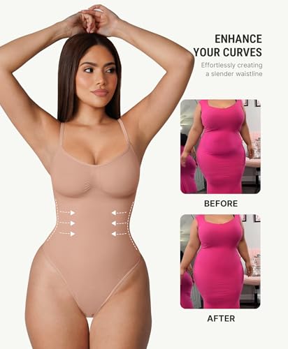 Image of FeelinGirl Shapewear Bodysuit for Women Tummy Control Body Shaper Going Out