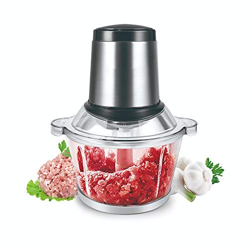 MaGiLL 250W Home Stainless Steel Electric Meat Grinder Sausage Stuffer Mincer Thick Glass Cup Body Household Mincer