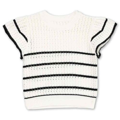 Speechless Girls' Flutter Sleeve Crochet Knit Top