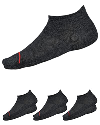 vitsocks Damen Merinowolle dünne atmungsaktive Sneaker Socken (3 PAAR) Merino Wollsocken kurz, schwarz, 39-42