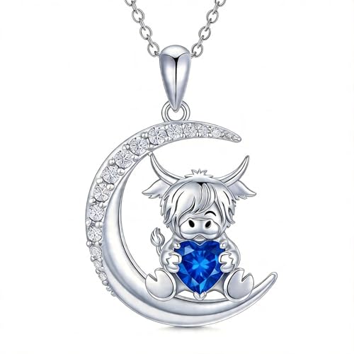 Image of PROESS Animal Birthstone Necklace 925 Sterling Silver Otter /Axolotl /Hippo /Elephant /Dachshund /Monkey /Red Panda Pendant Necklace Animal Birthstone Jewelry Gifts for Women