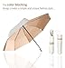 Nuxer UV Sun Umbrella Compact for Rain Folding Travel Umbrella Automatic Open Close UPF 50+ Windproof Rainproof(White/Khaki-B)