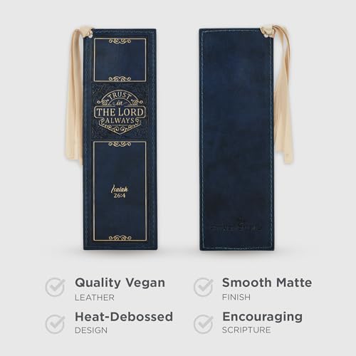 Image of Christian Art Gifts Faux Leather Scripture Bookmark: Trust in the Lord