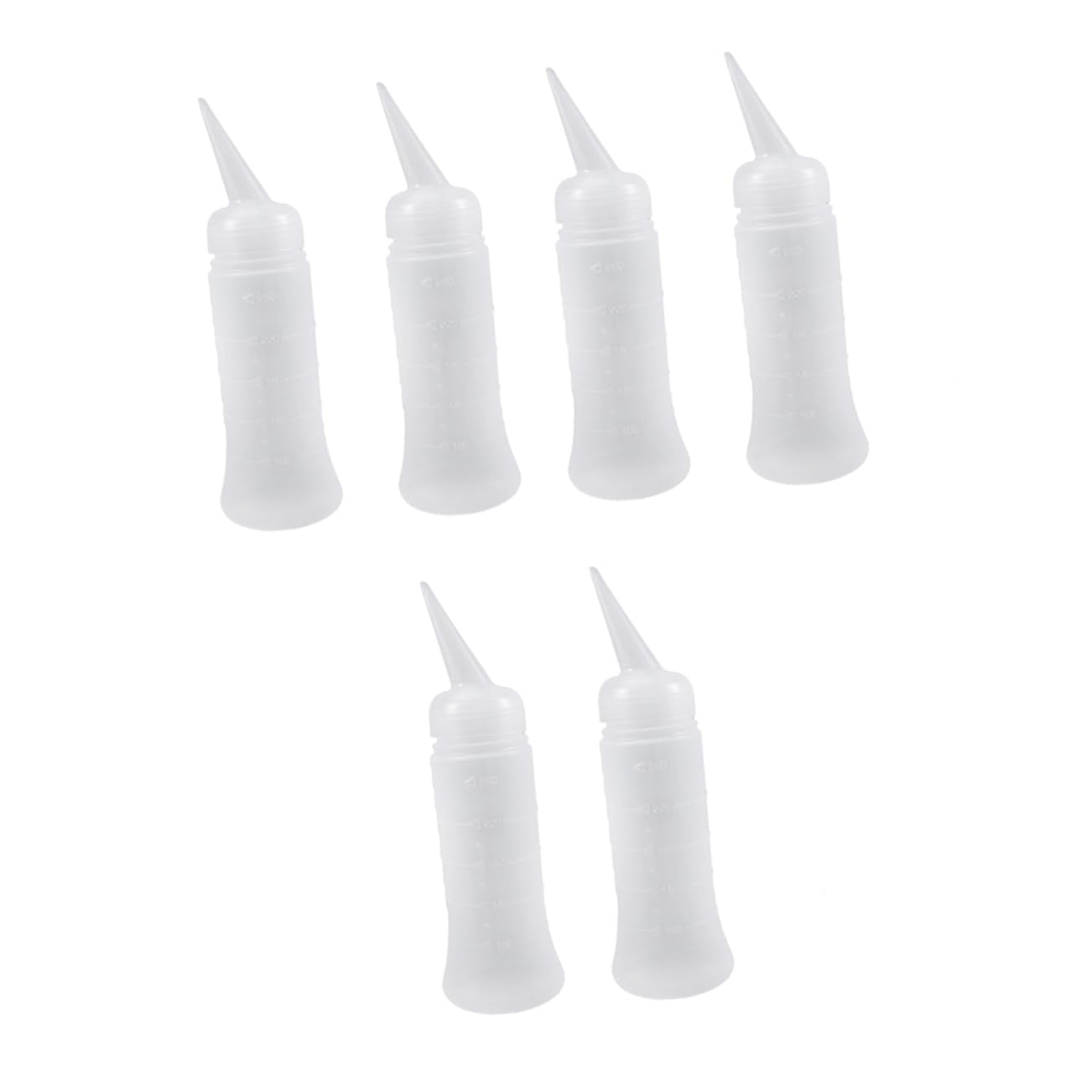 NAMOARLY 6Pcs Hair Dye Bottles with Beak Mouth Design Refillable Squeeze Containers for Hair Coloring and Beauty Treatments Body for Easy