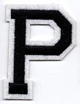 P &ndash; Buchstabe; Aufn&auml;her/Patch mit B&uuml;gel-Klebe-Fl&auml;che zum fixieren