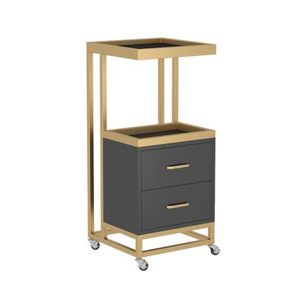 JKJZSALJ Salon Beauty Trolley Cart Metal Storage Organizer Mobile Storage Cart Rack Shelves With Wheels For Hair Stylist Hair Cart Mobile Storage Cabinet Salon Table,E,37x37x85cm