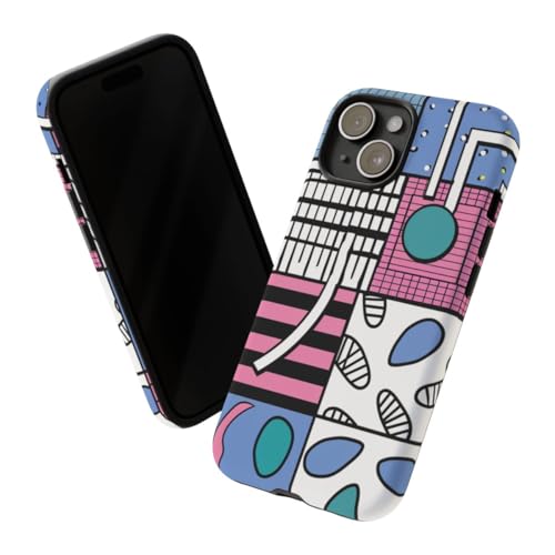Coque iPhone 15 rigide rose : protégez des rayures avec art abstrait - 2