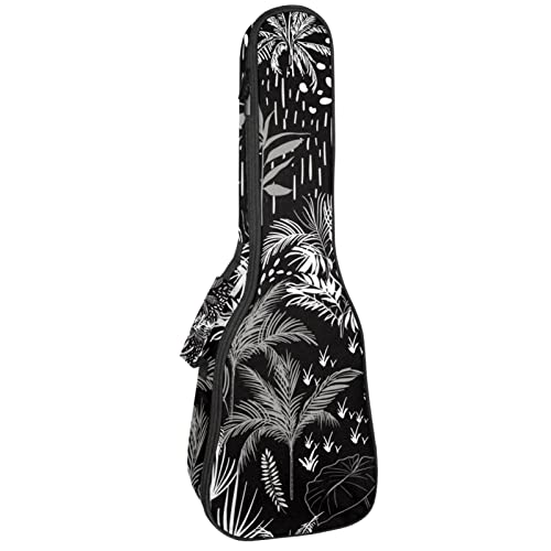 Sac pour ukulélé de concert noir à palmier idéal pour vos voyages