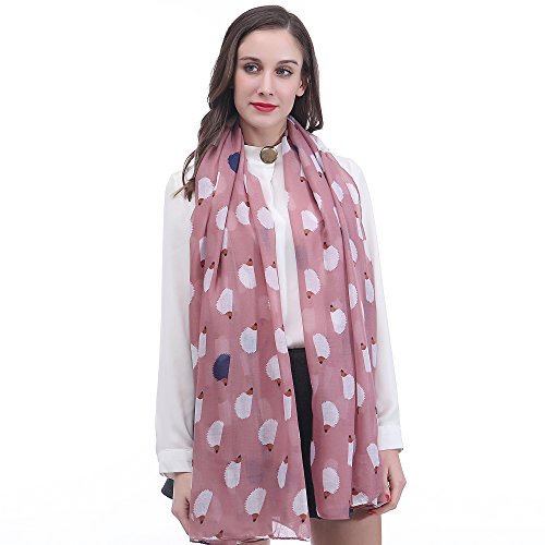Lina & Lily Hedgehog Animal Print Women's Scarf Shawl Wrap Lightweight3