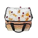 Design : Le couvercle de ce sac à bento réfrigéré est doté d'une ouverture zippée à double sens, ce qui vous permet de placer ou de retirer facilement la boîte à bento à la verticale tout en empêchant les liquides de s'écouler. La poignée robuste et la bandoulière permettent de le transporter facilement et confortablement. Les poches frontales et latérales supplémentaires sont pratiques pour ranger les petits objets tels que les clés et les bouchons d'oreille.