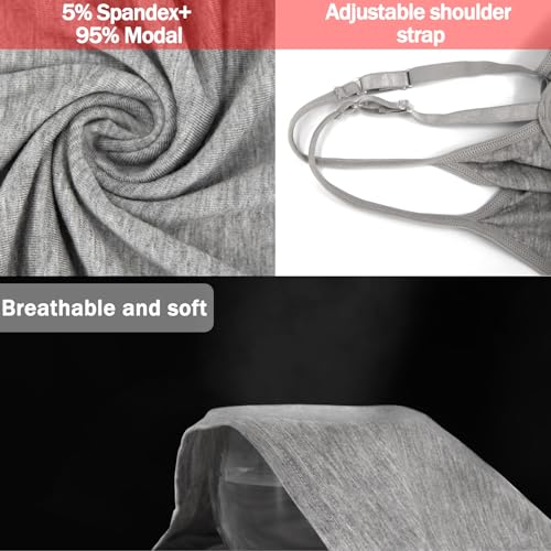 Image of BQTQ 5 Pcs Women's Camisole Tank Top Undershirt Spaghetti Strap Basic Camisoles