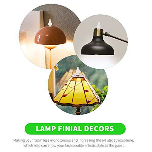 Image of Uonlytech 2Pcs Lamp Finial Cap Knob Antique Lamp Shade Finial Lamp Part Decoration Accessories for Table or Floor Lamps 10MM White